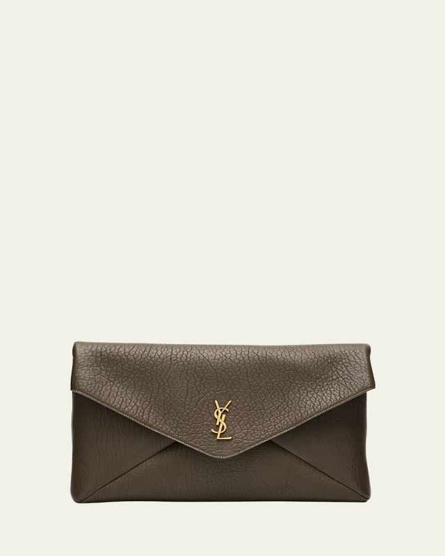 YSL Envelope Pouch in Grained Leather